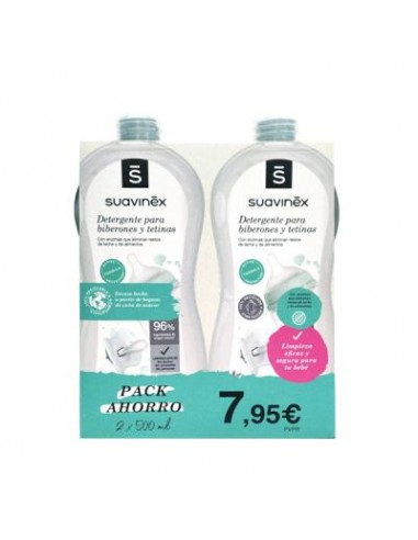 Suavinex Pack ahorro detergente biberones y tetinas 2 unidades x 50